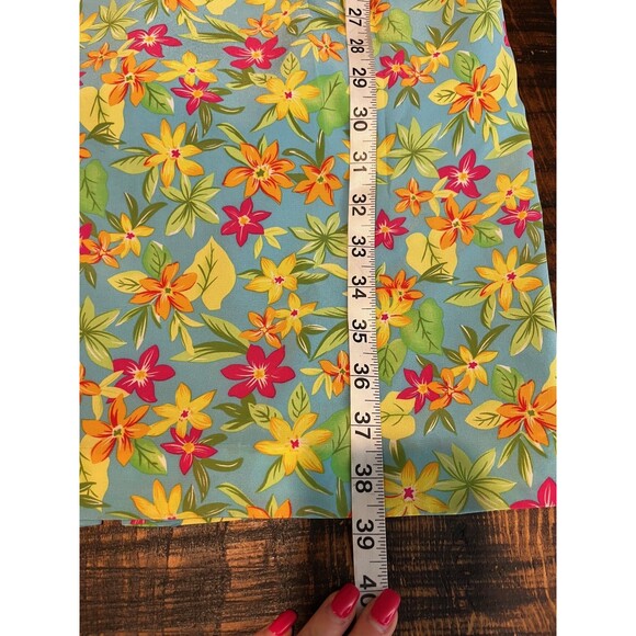 Maggy London Dress Womens 4 Blue Floral Silk Short Sleeve Fitted Sheath Spring - Picture 6 of 6